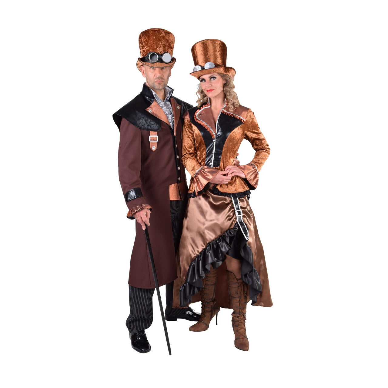 Op deze afbeelding zie je een Kostuums, van het merk Magic By Freddy's. Steampunk Brons Met Kapmantel Kostuum