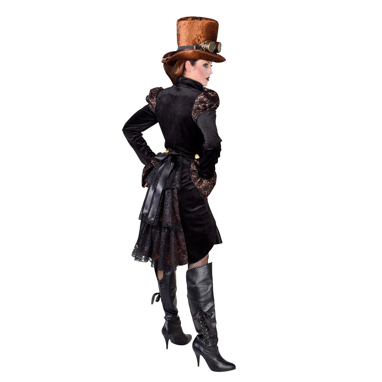 Op deze afbeelding zie je een Kostuums, van het merk Magic By Freddy's. Steampunk Jas Versierd Met Kant Vrouw Kostuum