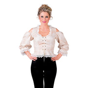 Op deze afbeelding zie je een Kostuums, van het merk Magic By Freddy's. Bustier Blouse Bierfeest Piraat Creme Vrouw