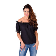 Op deze afbeelding zie je een Kostuums, van het merk Magic By Freddy's. Verleidelijke Blote Schouders Blouse Zwart Vrouw