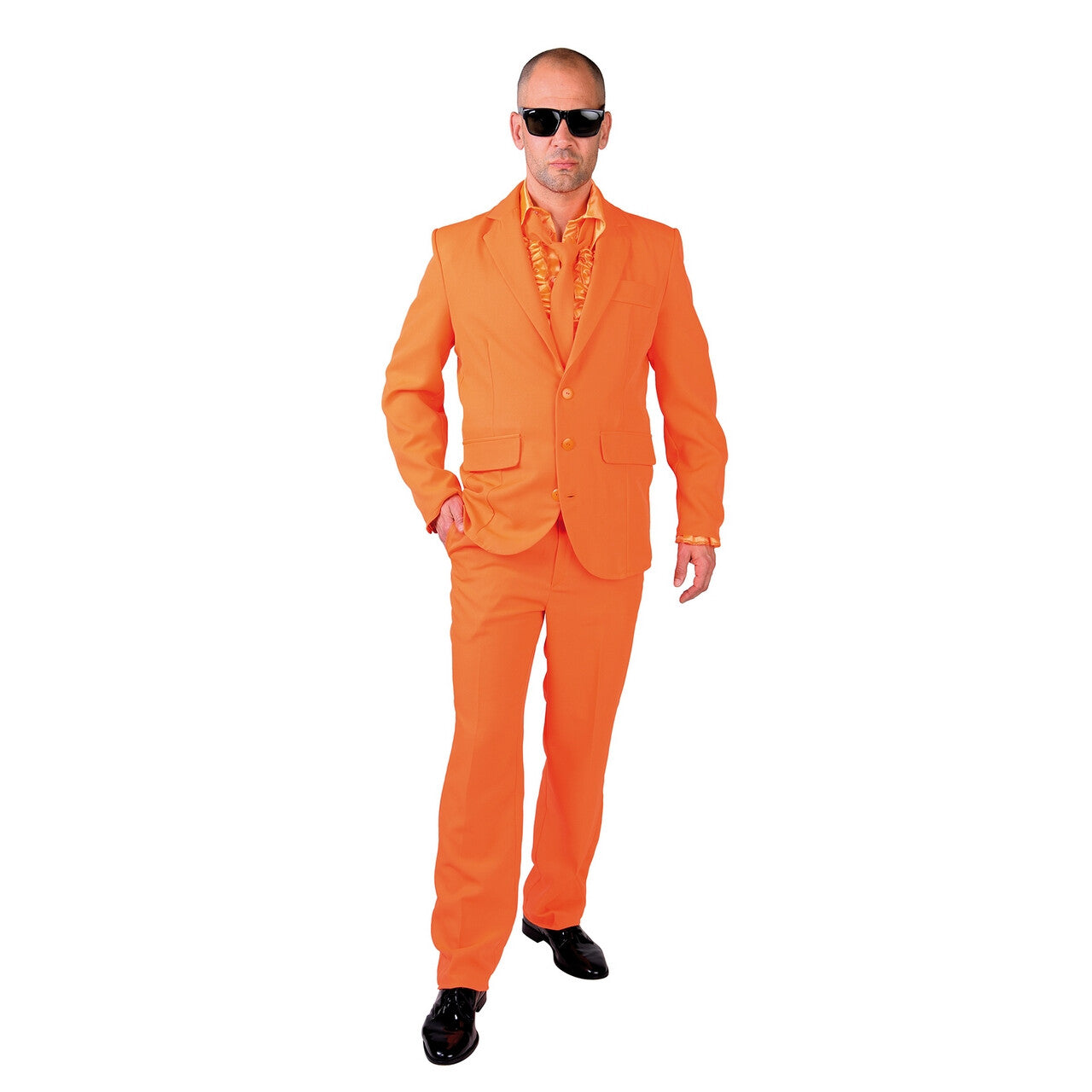 Op deze afbeelding zie je een Kostuums, van het merk Magic By Freddy's. Cool Men In Orange Man Kostuum
