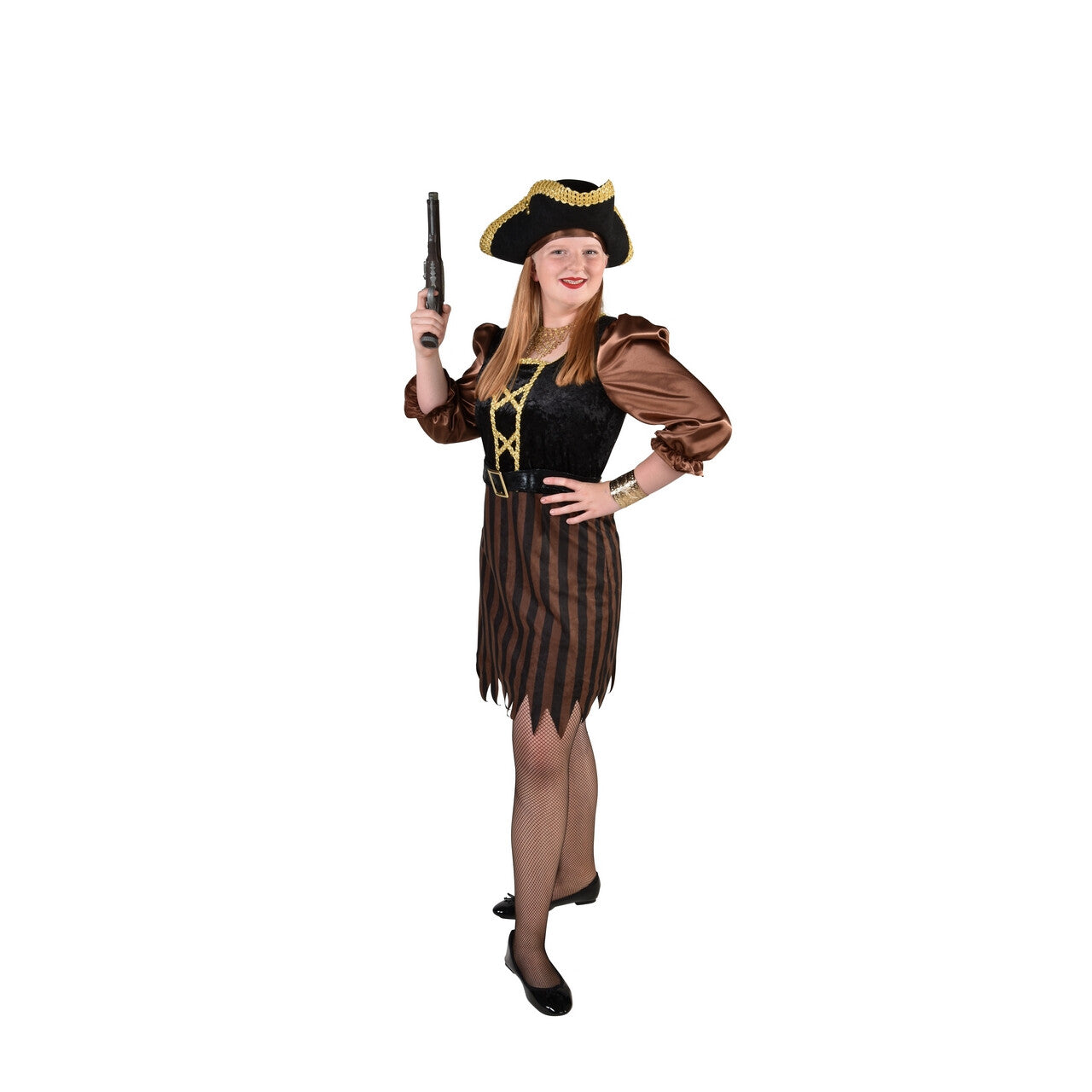 Op deze afbeelding zie je een Kostuums, van het merk Magic By Freddy's. Beroemde Piraat Mary Read Meisje Kostuum