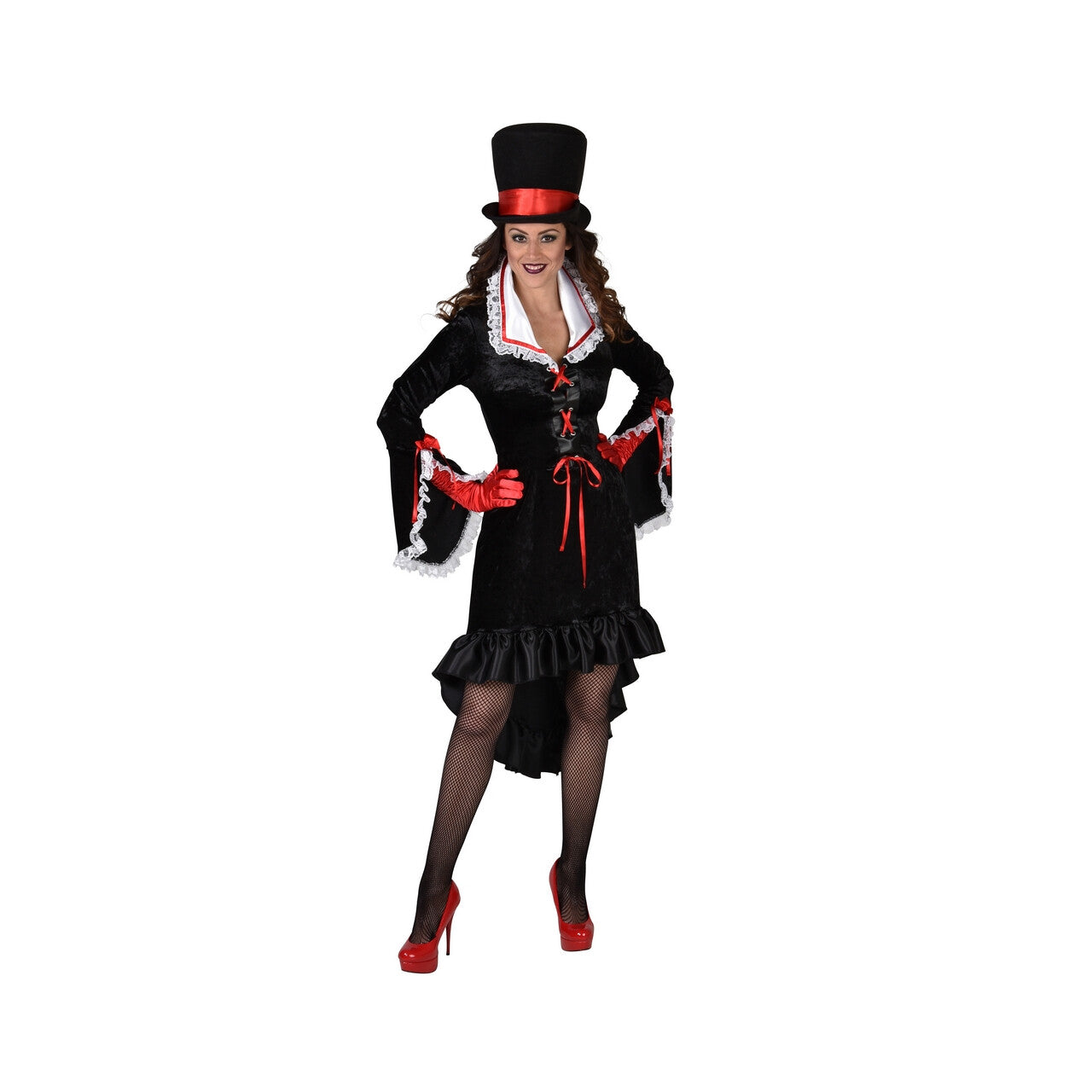 Op deze afbeelding zie je een Kostuums, van het merk Magic By Freddy's. Chique Zwarte Weduwe Vrouw Kostuum