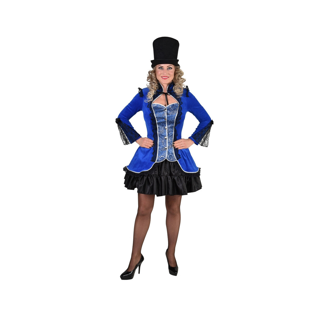 Op deze afbeelding zie je een Kostuums, van het merk Magic By Freddy's. Vergulde Bourgeoisie Jas Blauw Vrouw