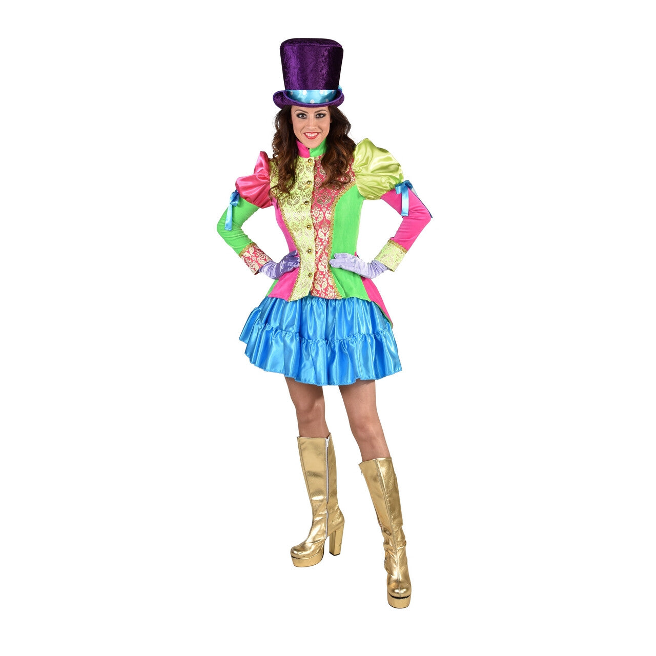 Op deze afbeelding zie je een Kostuums, van het merk Magic By Freddy's. Kakelbonte Circus Directeur Jas Vrouw
