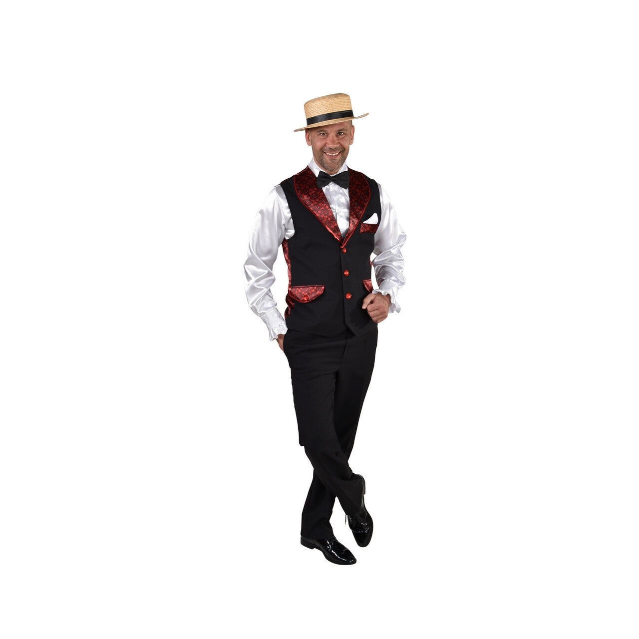 Op deze afbeelding zie je een Kostuums, van het merk Magic By Freddy's. Gilet Cancan Parijse Revue Man