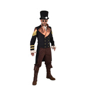 Op deze afbeelding zie je een Kostuums, van het merk Magic By Freddy's. Steampunk Jas Glimmend Bronzen Kraag Man