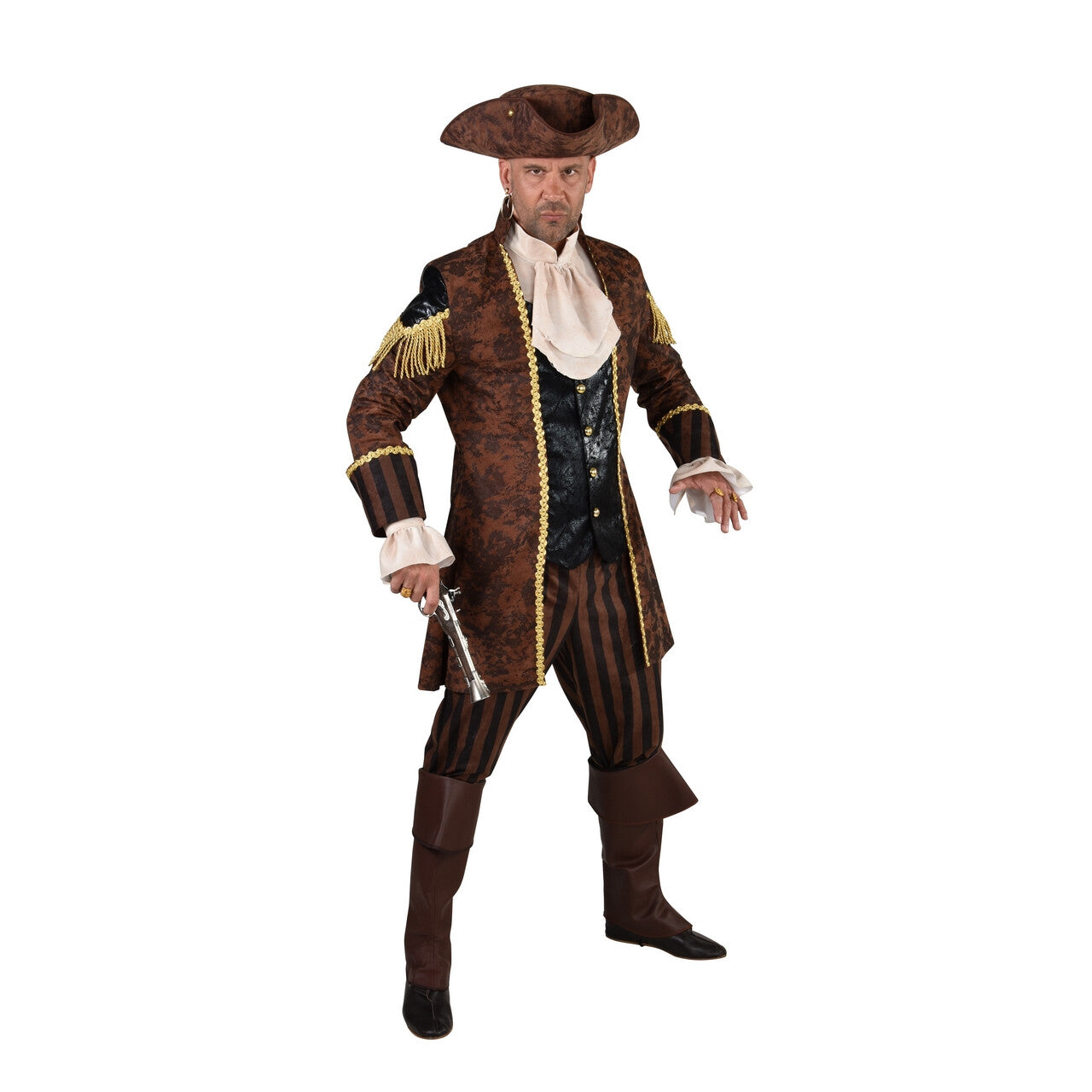 Op deze afbeelding zie je een Kostuums, van het merk Magic By Freddy's. Piraat Rijk Aan Dukaten Man Kostuum