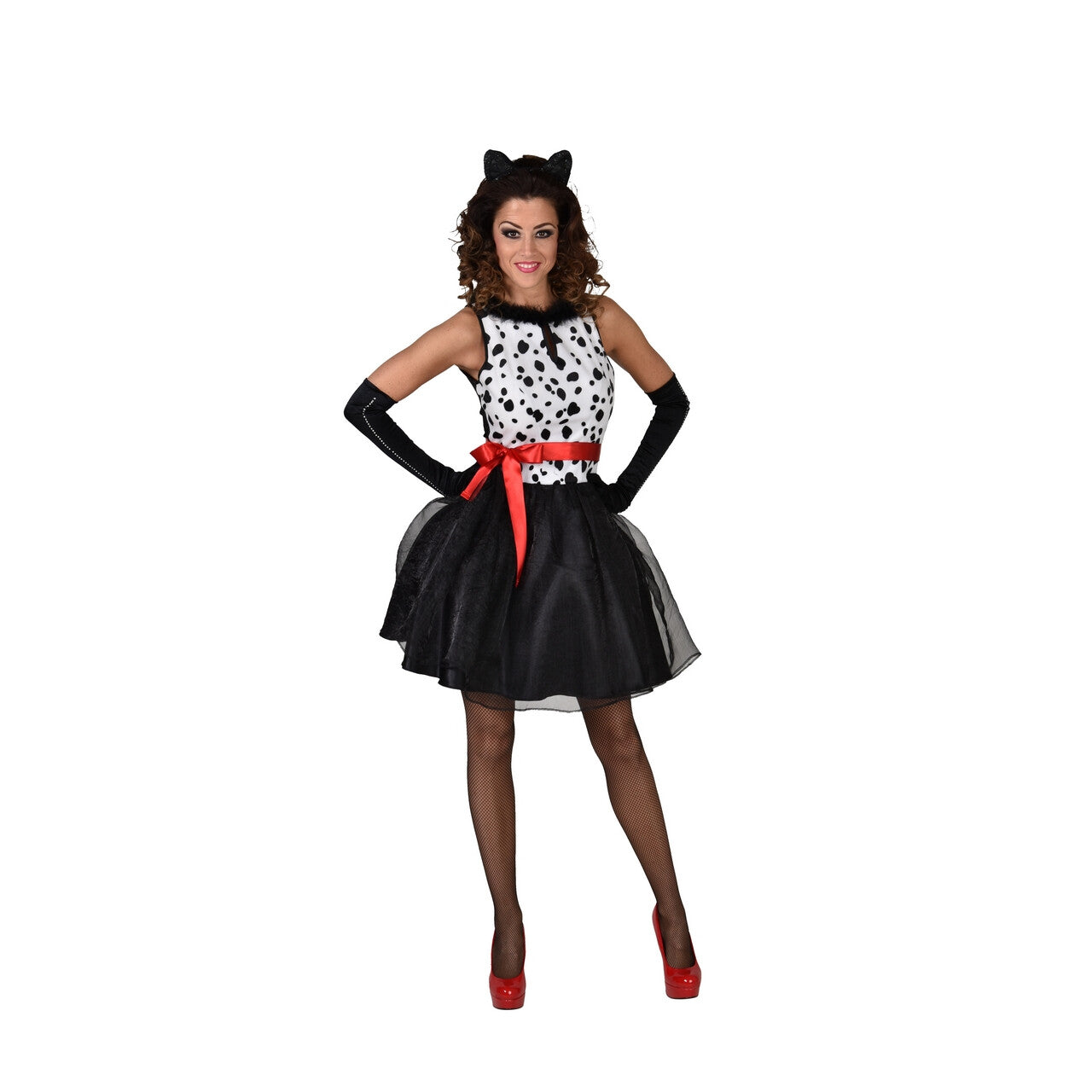 Op deze afbeelding zie je een Kostuums, van het merk Magic By Freddy's. 101 Dalmatier Disney Hond Vrouw Kostuum