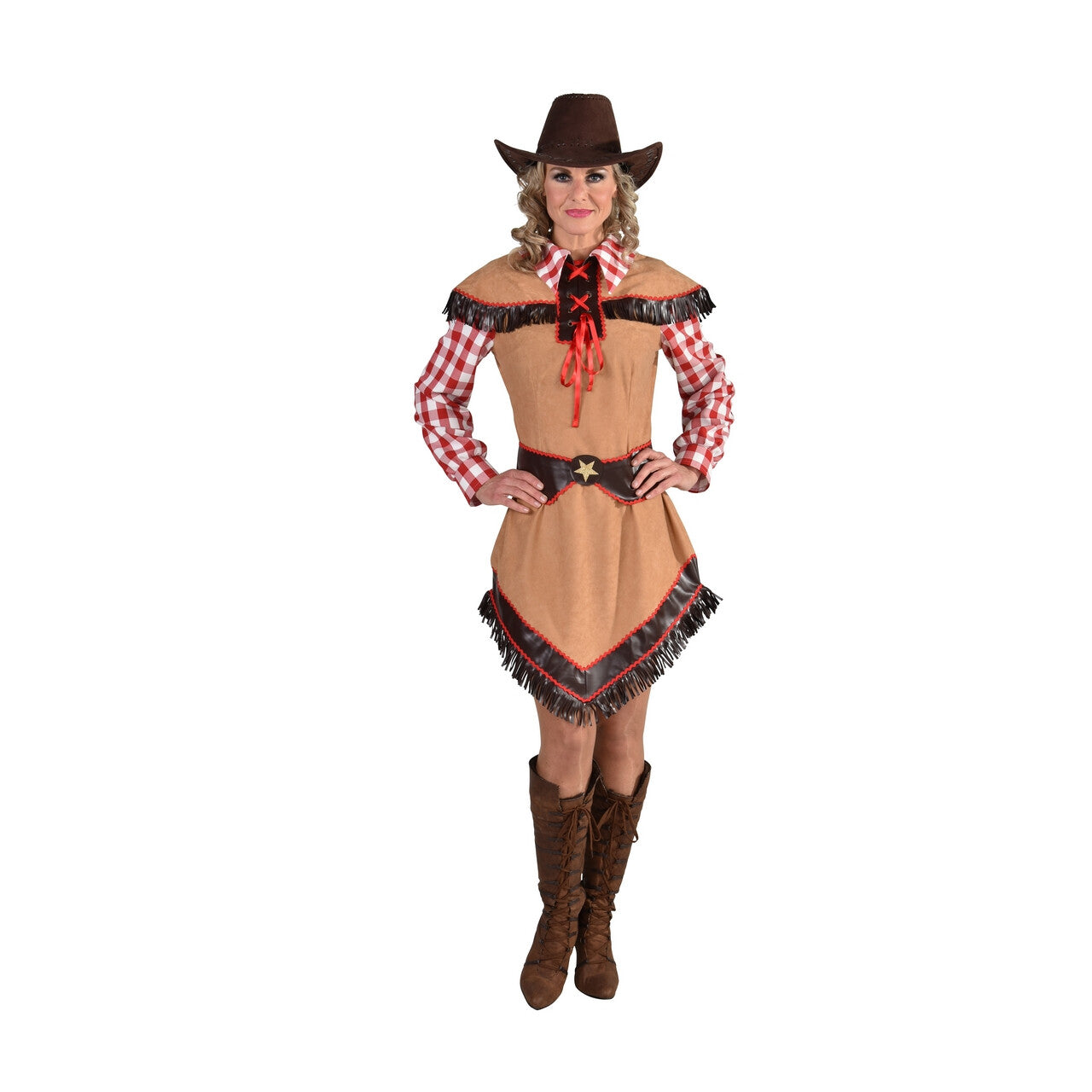 Op deze afbeelding zie je een Kostuums, van het merk Magic By Freddy's. Wilde Westen Cowgirl Randy Ranch Vrouw Kostuum