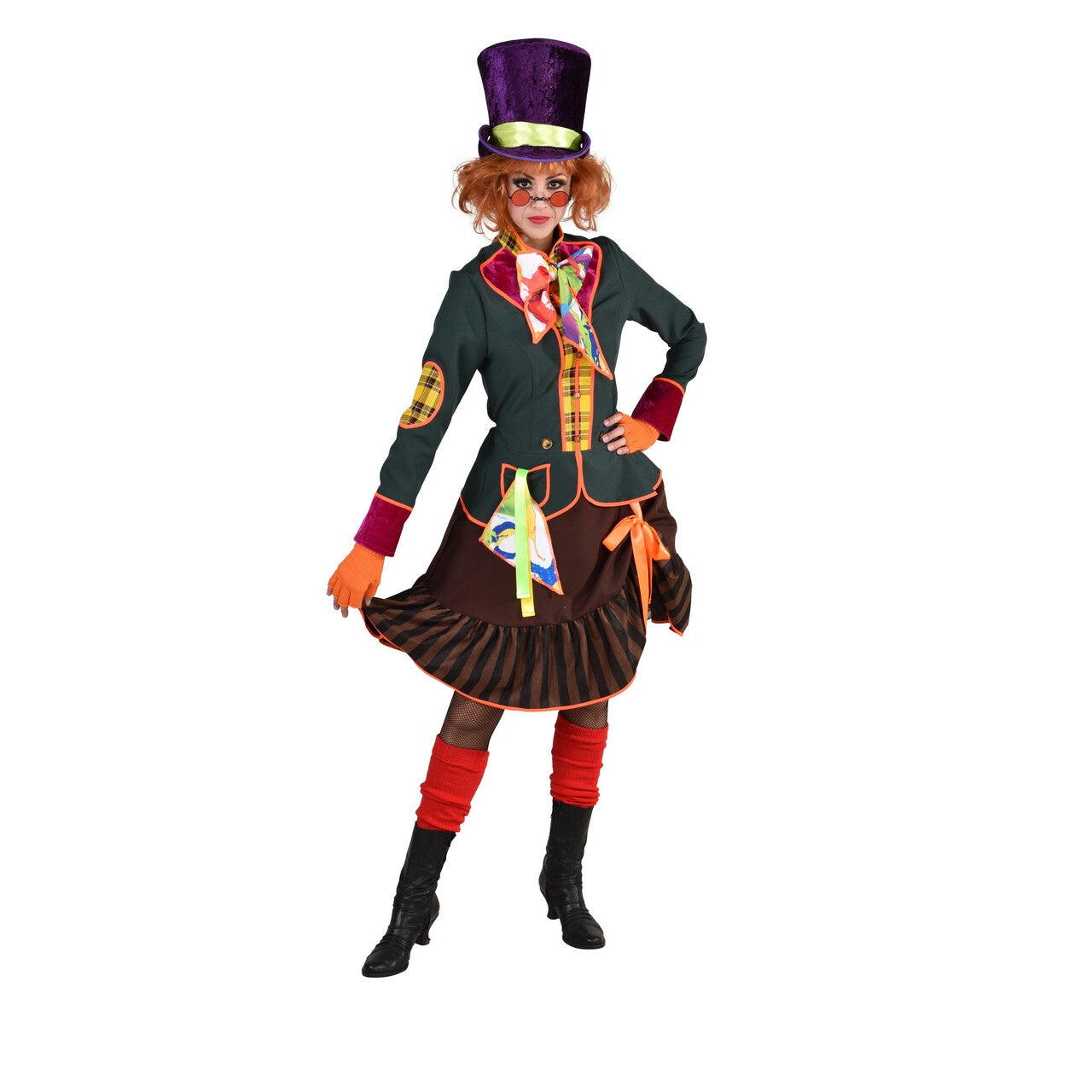 Op deze afbeelding zie je een Kostuums, van het merk Magic By Freddy's. Te Gek Druk Gekke Hoedenmaker Mad Hatter Vrouw Kostuum