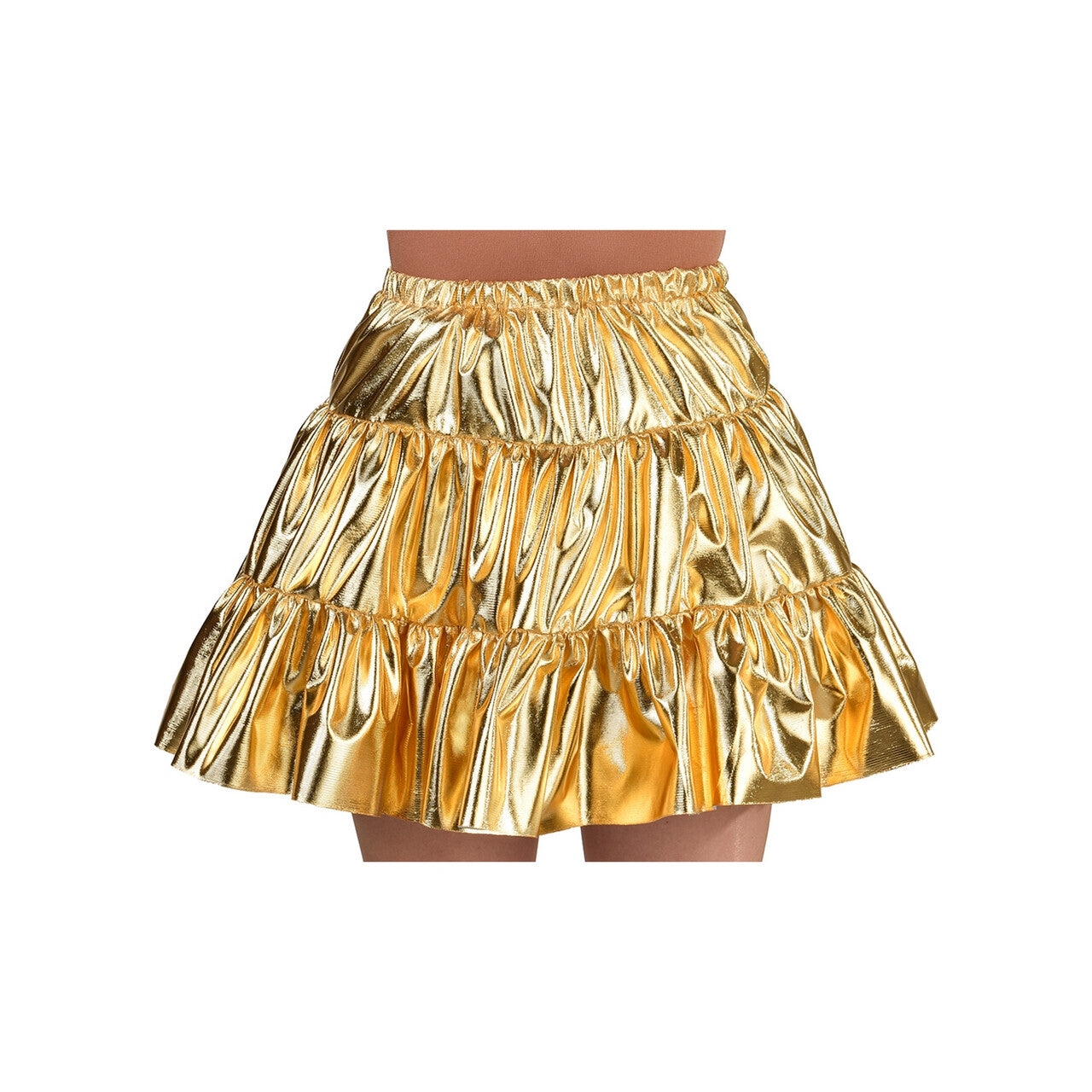 Op deze afbeelding zie je een Kostuums, van het merk Magic By Freddy's. Gouden Folie Rok Glitter Disco Vrouw