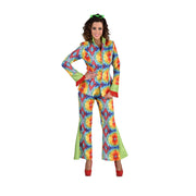 Op deze afbeelding zie je een Kostuums, van het merk Magic By Freddy's. Jaren 60 Batik India Hippie Vrouw Kostuum