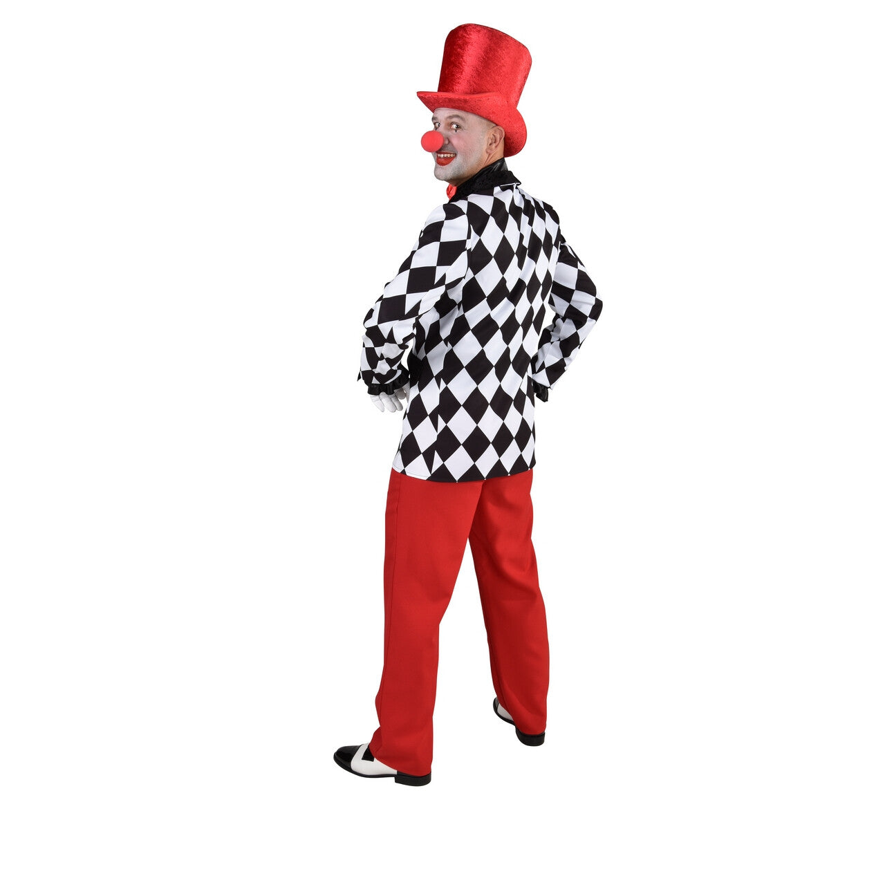 Op deze afbeelding zie je een Kostuums, van het merk Magic By Freddy's. Colbert Grote Ruit Circus Pierrot Man