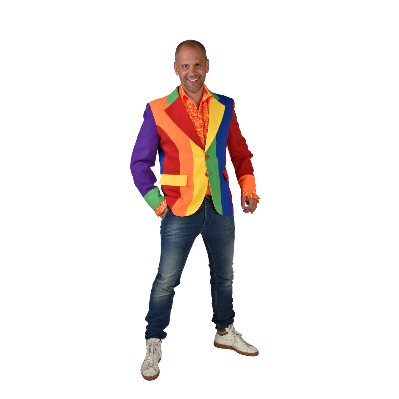 Op deze afbeelding zie je een Kostuums, van het merk Magic By Freddy's. Regenboog Festival Colbert Man