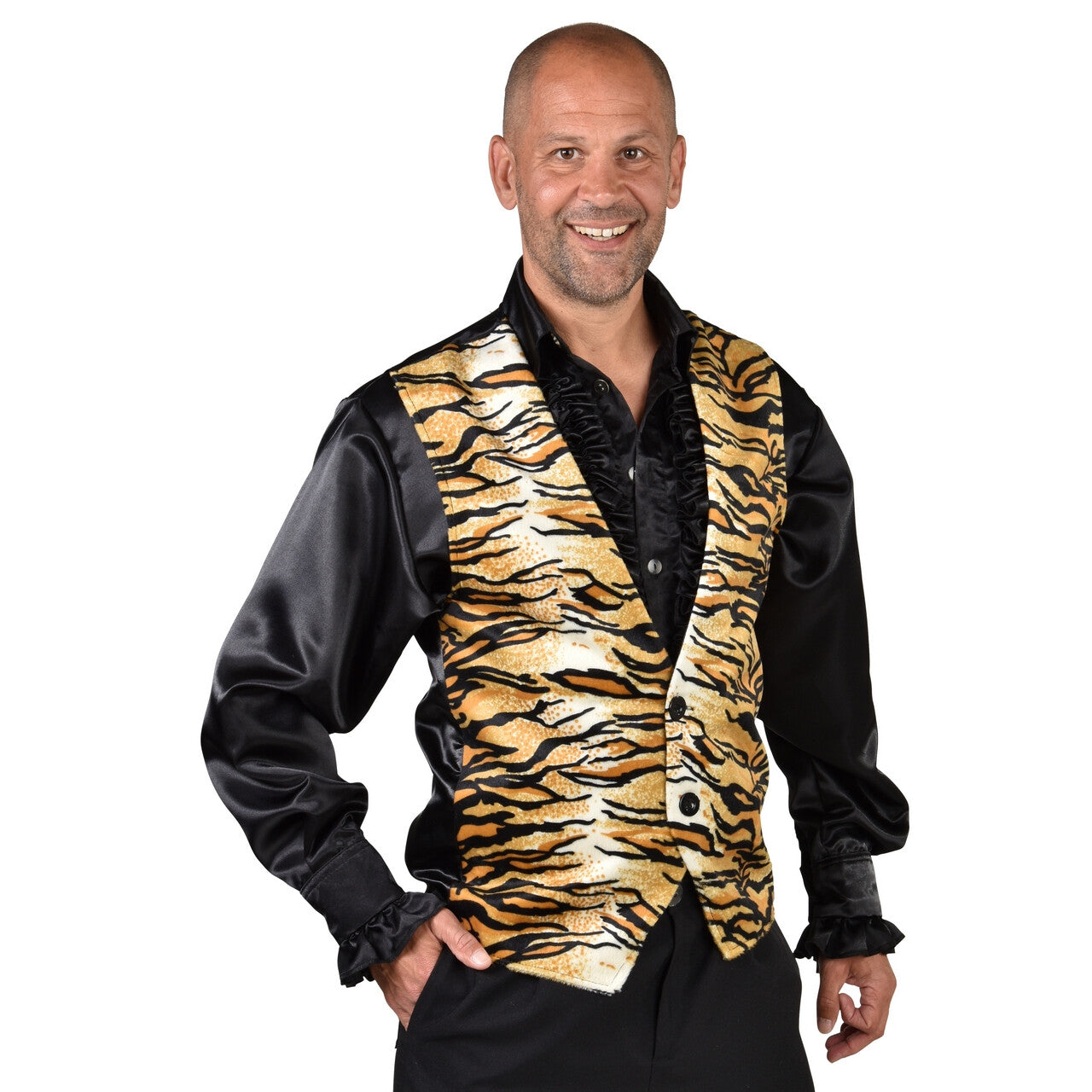 Op deze afbeelding zie je een Kostuums, van het merk Magic By Freddy's. Wilde Tiger King Gilet Man