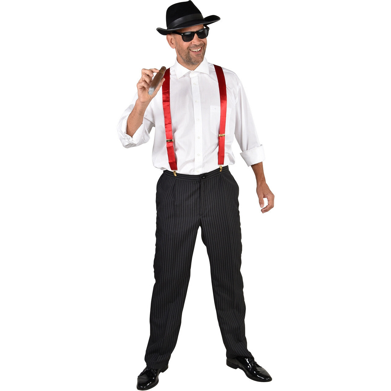 Op deze afbeelding zie je een Kostuums, van het merk Magic By Freddy's. Maffia Krijtstreep Trouw Broek Man