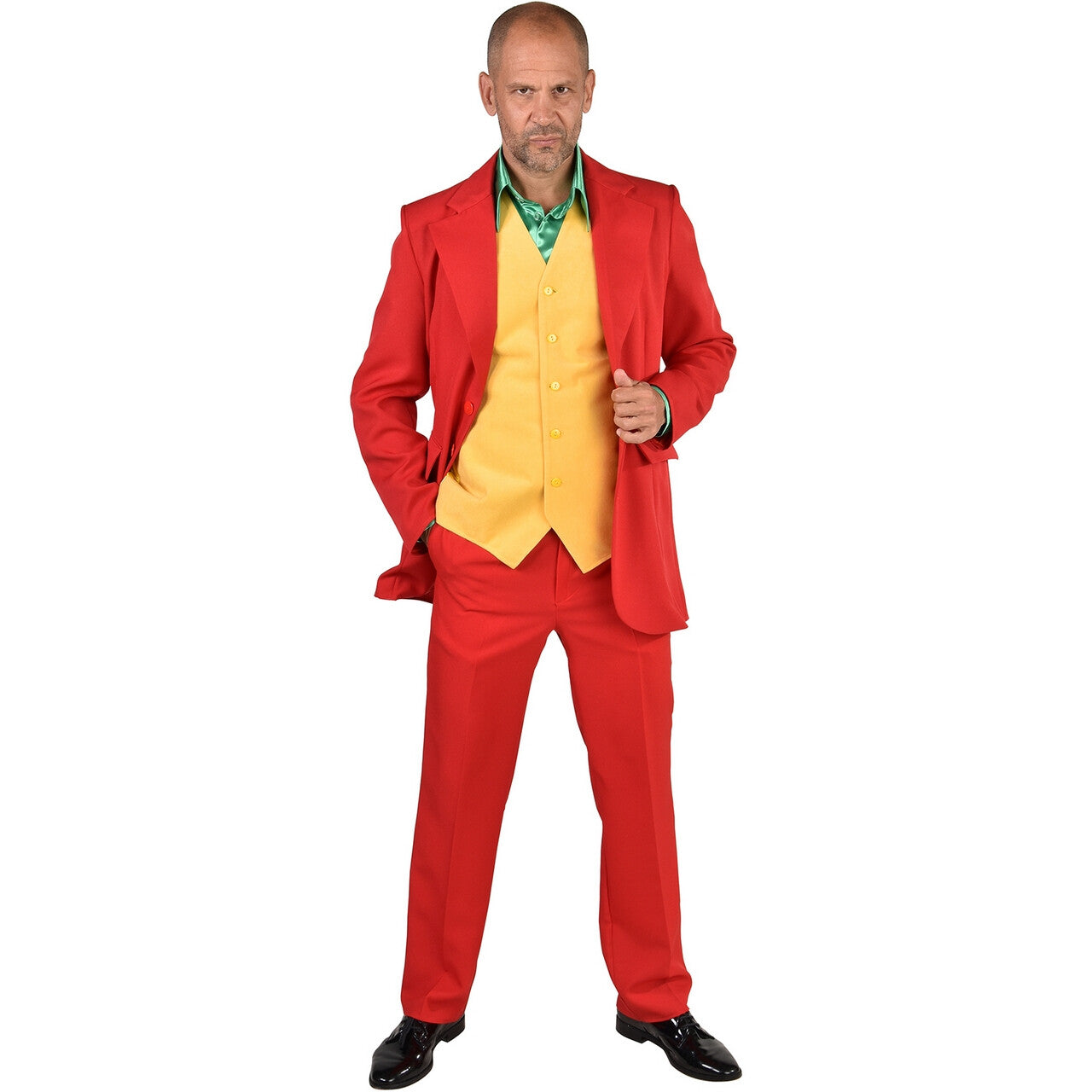 Op deze afbeelding zie je een Kostuums, van het merk Magic By Freddy's. Rode Nette Superschurk Gotham Man Kostuum