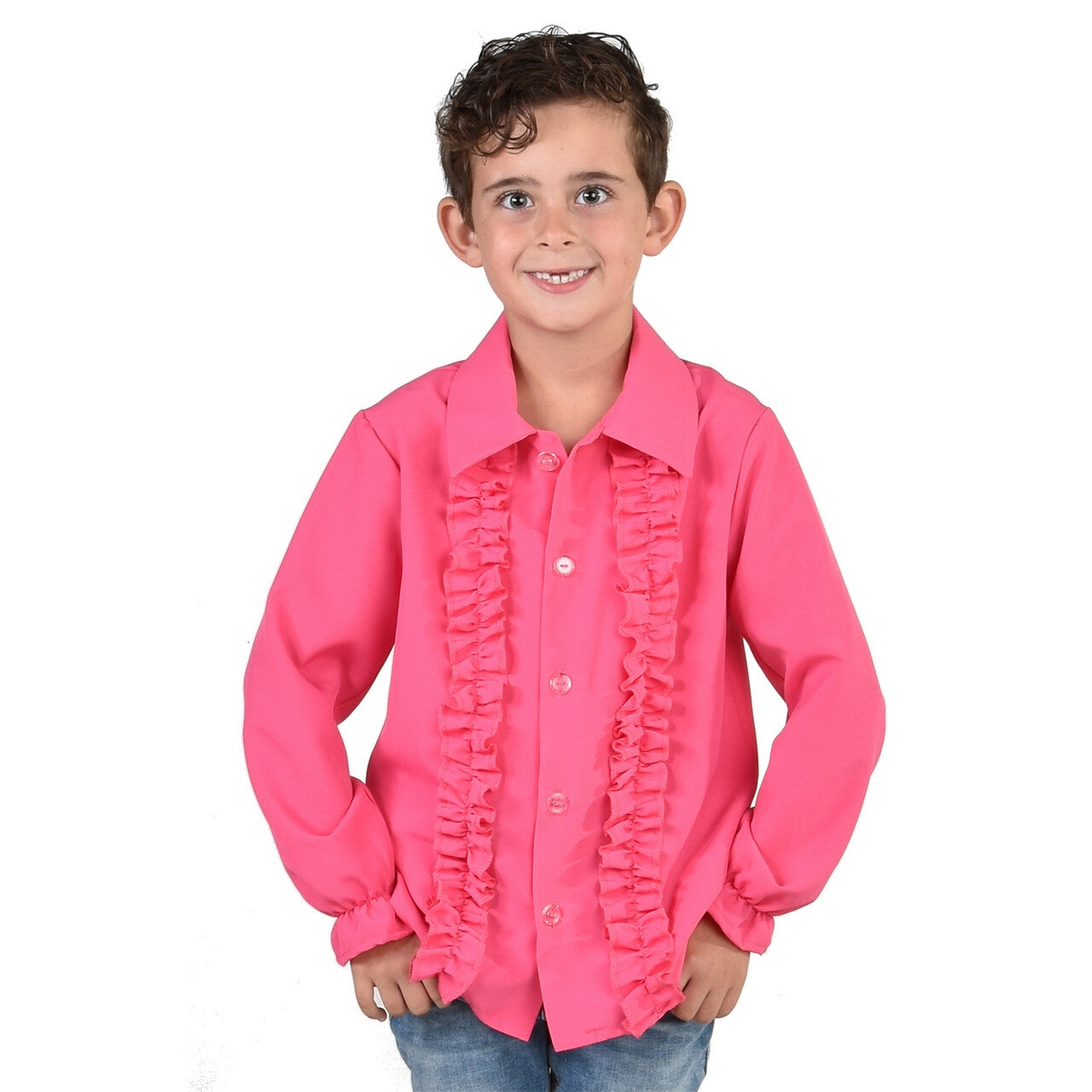 Op deze afbeelding zie je een Kostuums, van het merk Magic By Freddy's. Opvallende Ruches Blouse Roze Jongen