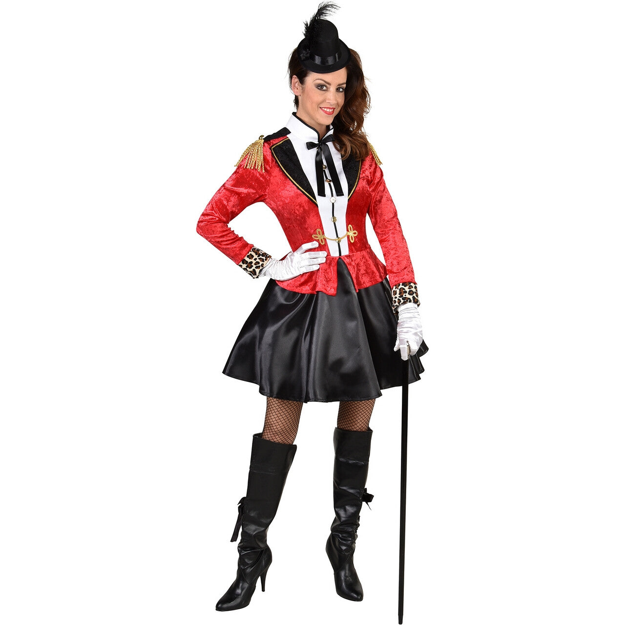 Op deze afbeelding zie je een Kostuums, van het merk Magic By Freddy's. Violetta De Uitdagende Circus Directrice Vrouw Kostuum