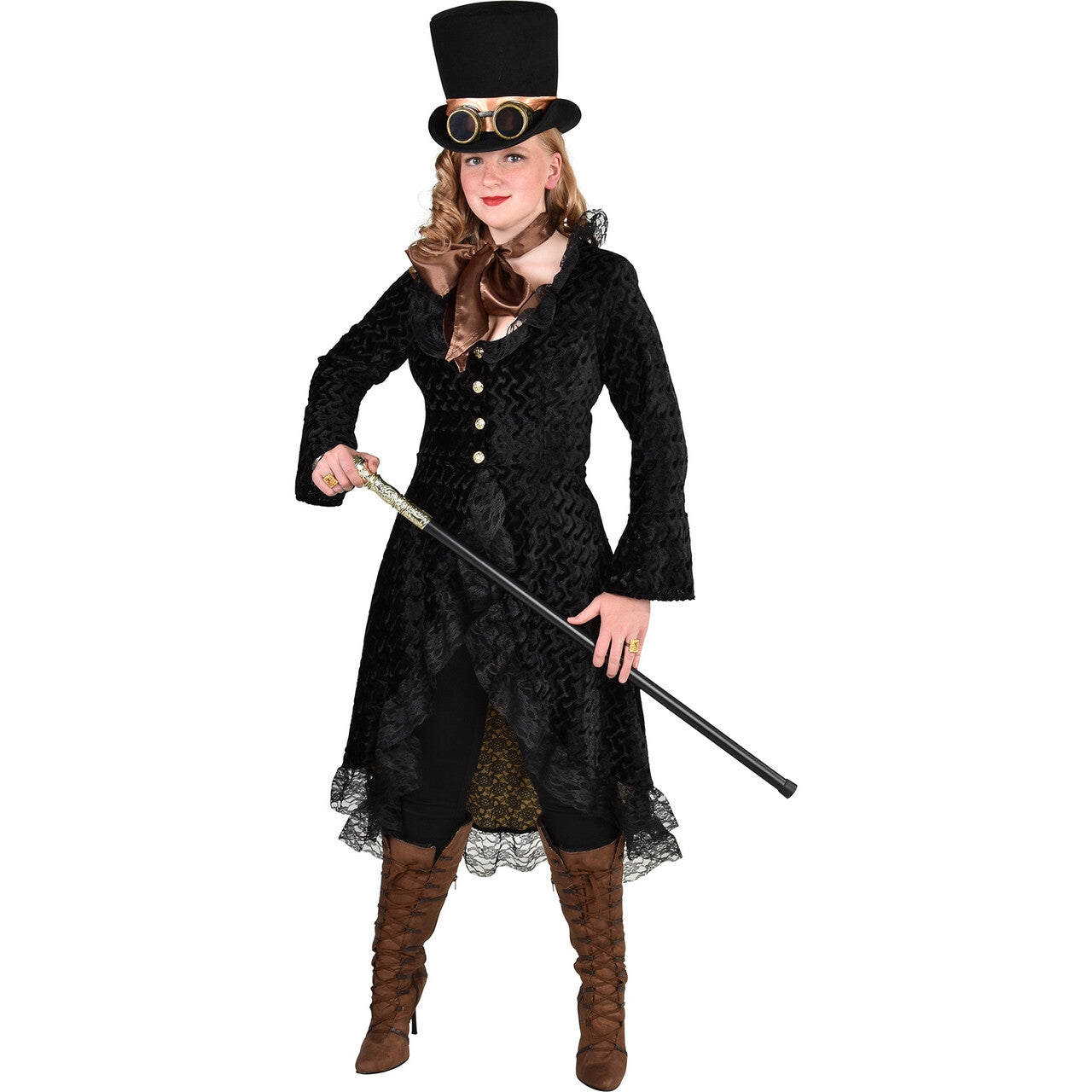 Op deze afbeelding zie je een Kostuums, van het merk Magic By Freddy's. Luxe Duistere Steampunk Mantel Vrouw