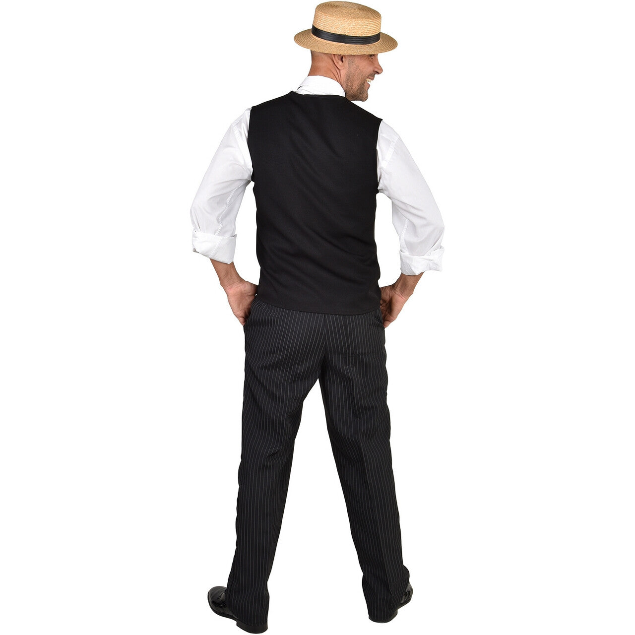 Op deze afbeelding zie je een Kostuums, van het merk Magic By Freddy's. Zwart Wit Gestreepte Gilet Man