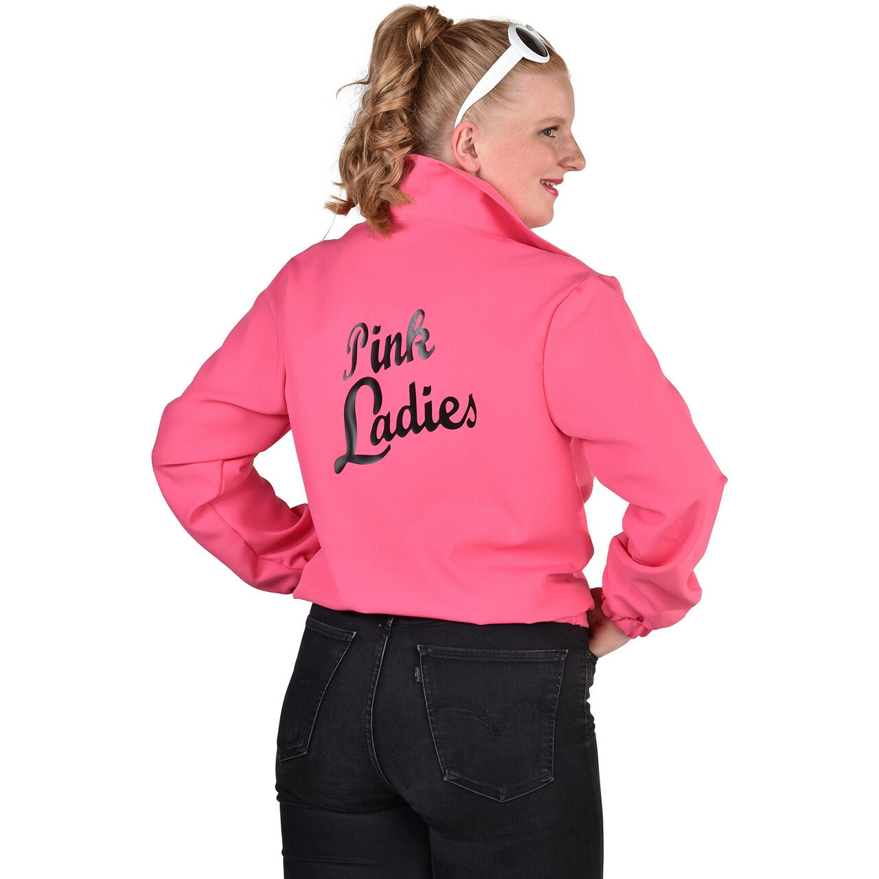 Op deze afbeelding zie je een Kostuums, van het merk Magic By Freddy's. Coole Meiden Club Pink Ladies Donkerroze Vrouw