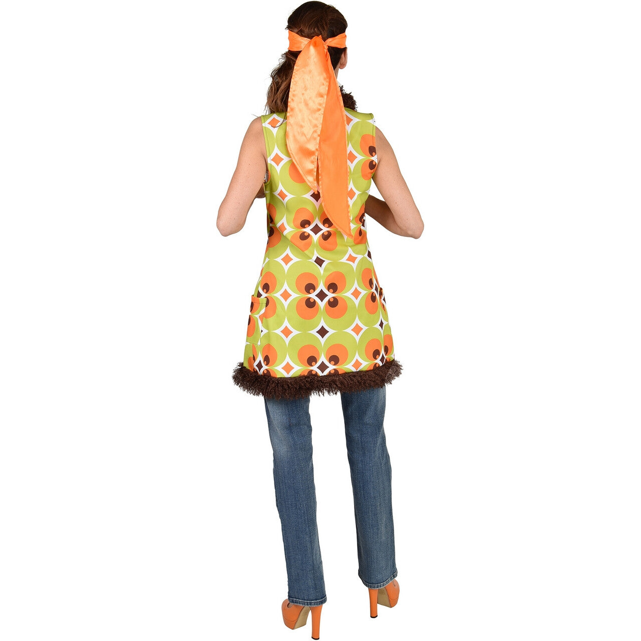 Op deze afbeelding zie je een Kostuums, van het merk Magic By Freddy's. Hippie Groene Bloemen Vest Joanne Vrouw