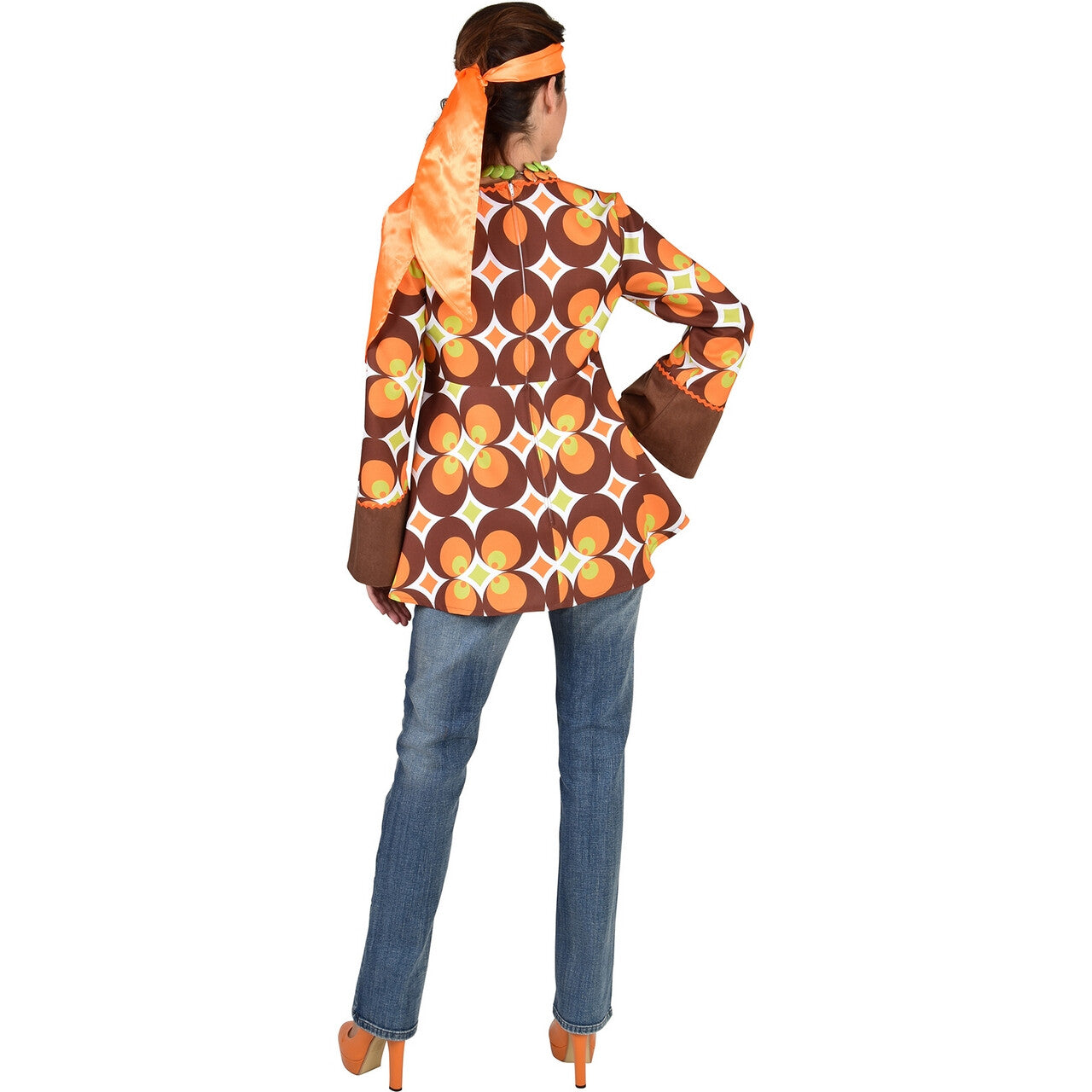 Op deze afbeelding zie je een Kostuums, van het merk Magic By Freddy's. Hip Flip Oranje Bloemen Dip Tuniek Vrouw