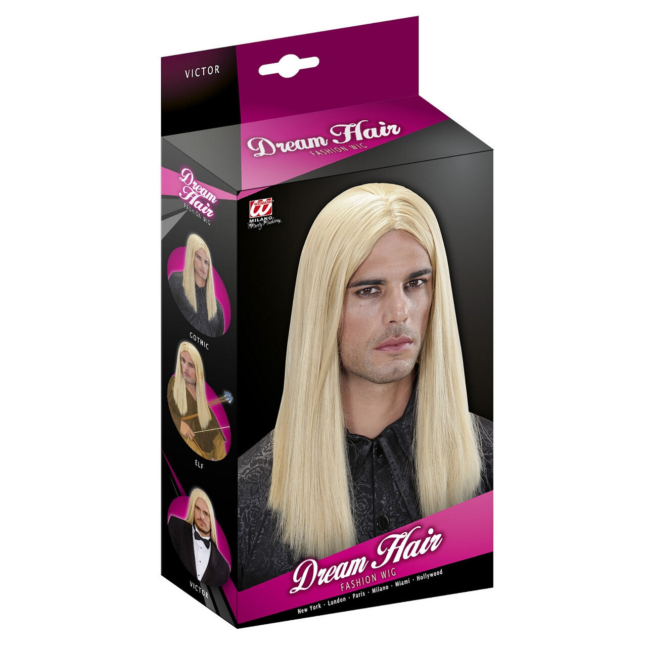 Op deze afbeelding zie je een Accessoires, van het merk Widmann. Pruik Gothic Victor Blond