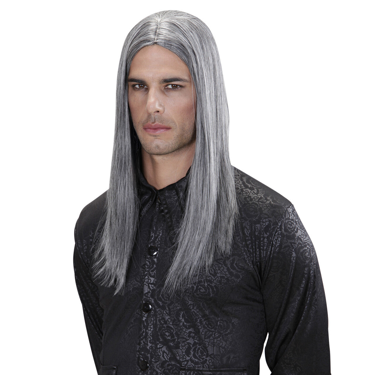 Op deze afbeelding zie je een Accessoires, van het merk Widmann. Pruik Gothic Victor Grijs