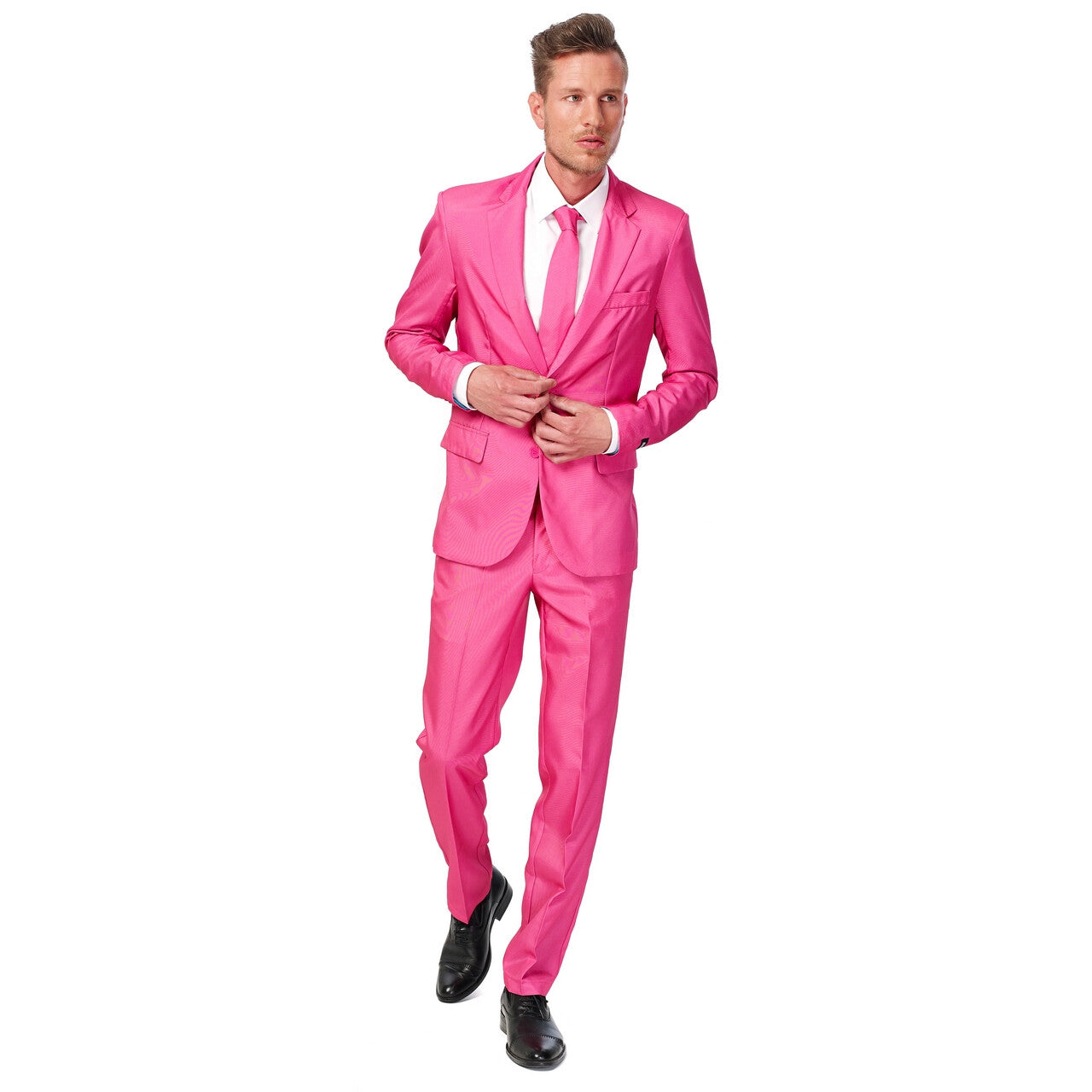 Op deze afbeelding zie je een Kostuums, van het merk Suitmeister. Dandy Dann Solid Pink Suitmeister Kostuum Man