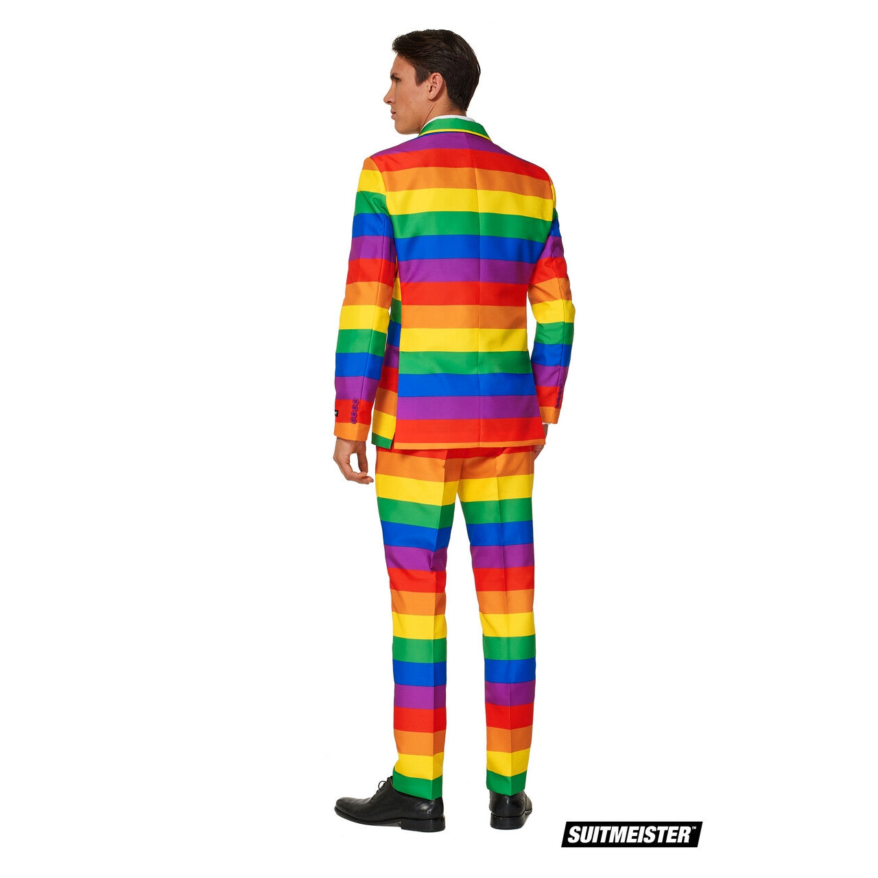 Op deze afbeelding zie je een Kostuums, van het merk Suitmeister. Uitgesproken Kleurrijk Regenboog Man Kostuum