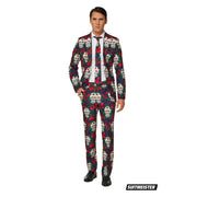 Op deze afbeelding zie je een Kostuums, van het merk Suitmeister. Day Of The Dead Schedels En Rozen Man Kostuum