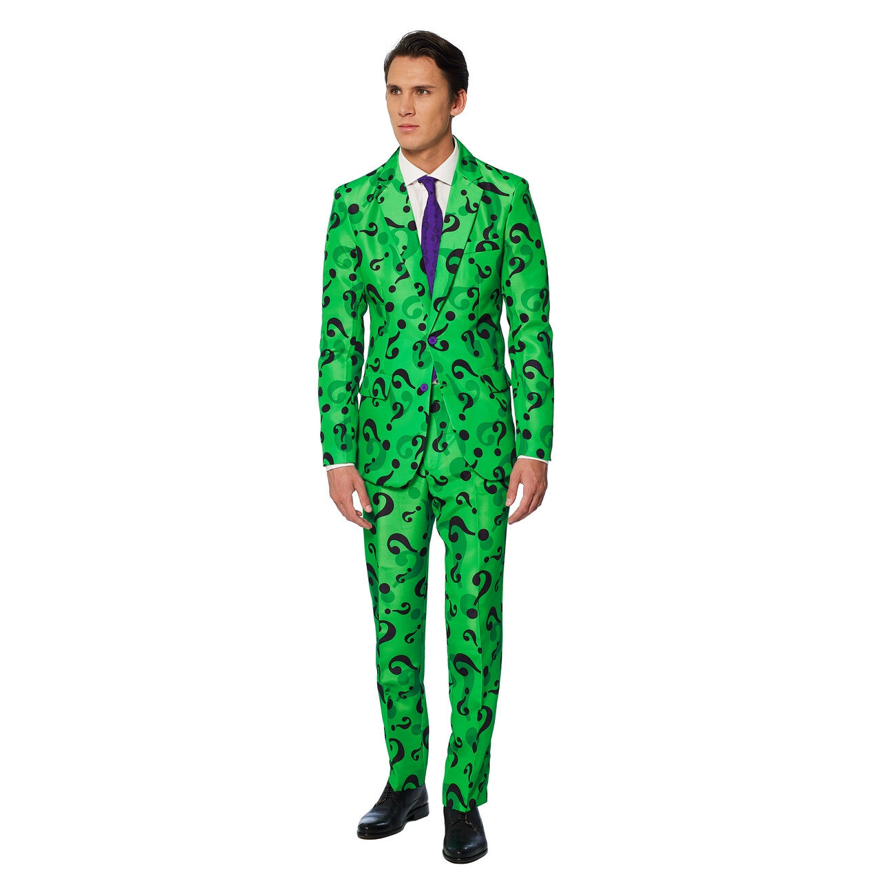 Op deze afbeelding zie je een Kostuums, van het merk Suitmeister. The Riddler™ Question Mark Man Kostuum