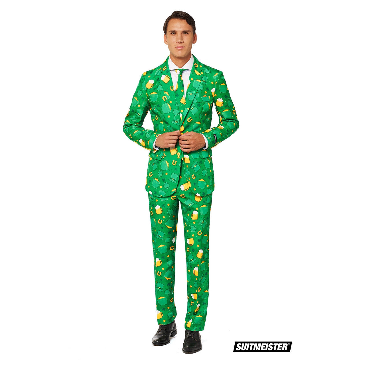 Op deze afbeelding zie je een Kostuums, van het merk Suitmeister. St. Patrick Day Symbolen Man Kostuum