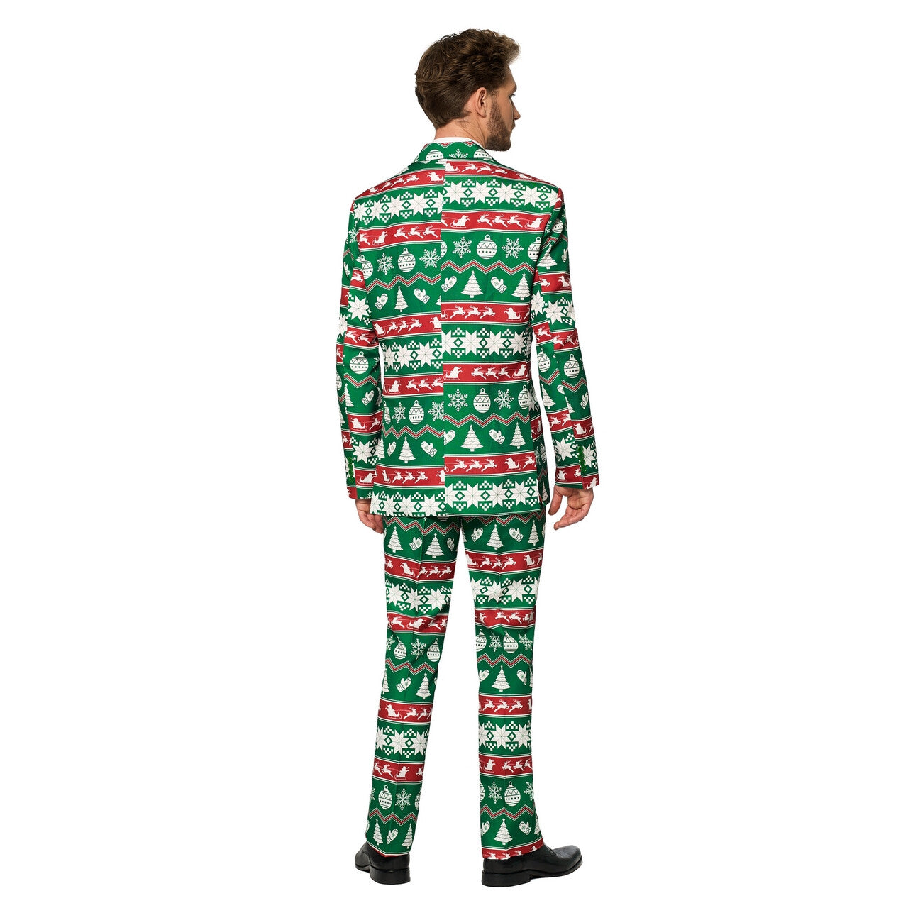 Op deze afbeelding zie je een Kostuums, van het merk Suitmeister. Christmas Green Nordic Kerstbal Man Kostuum