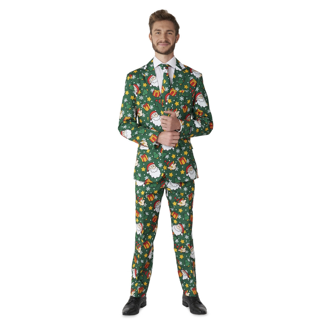 Op deze afbeelding zie je een Kostuums, van het merk Suitmeister. Santa Elves Green Helpers Man Kostuum