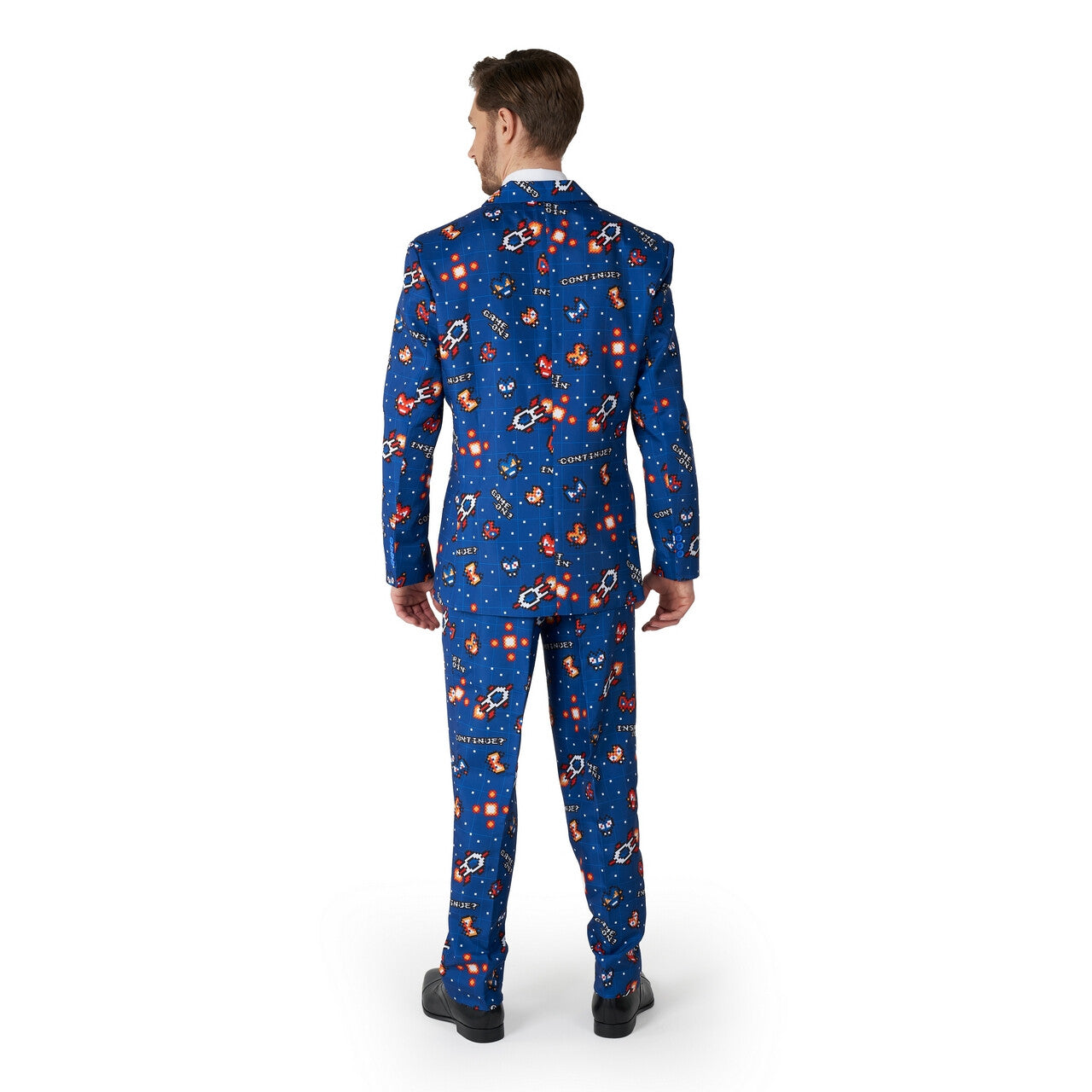 Op deze afbeelding zie je een Kostuums, van het merk Suitmeister. Retro Gamer Navy Insert Coin Man Kostuum