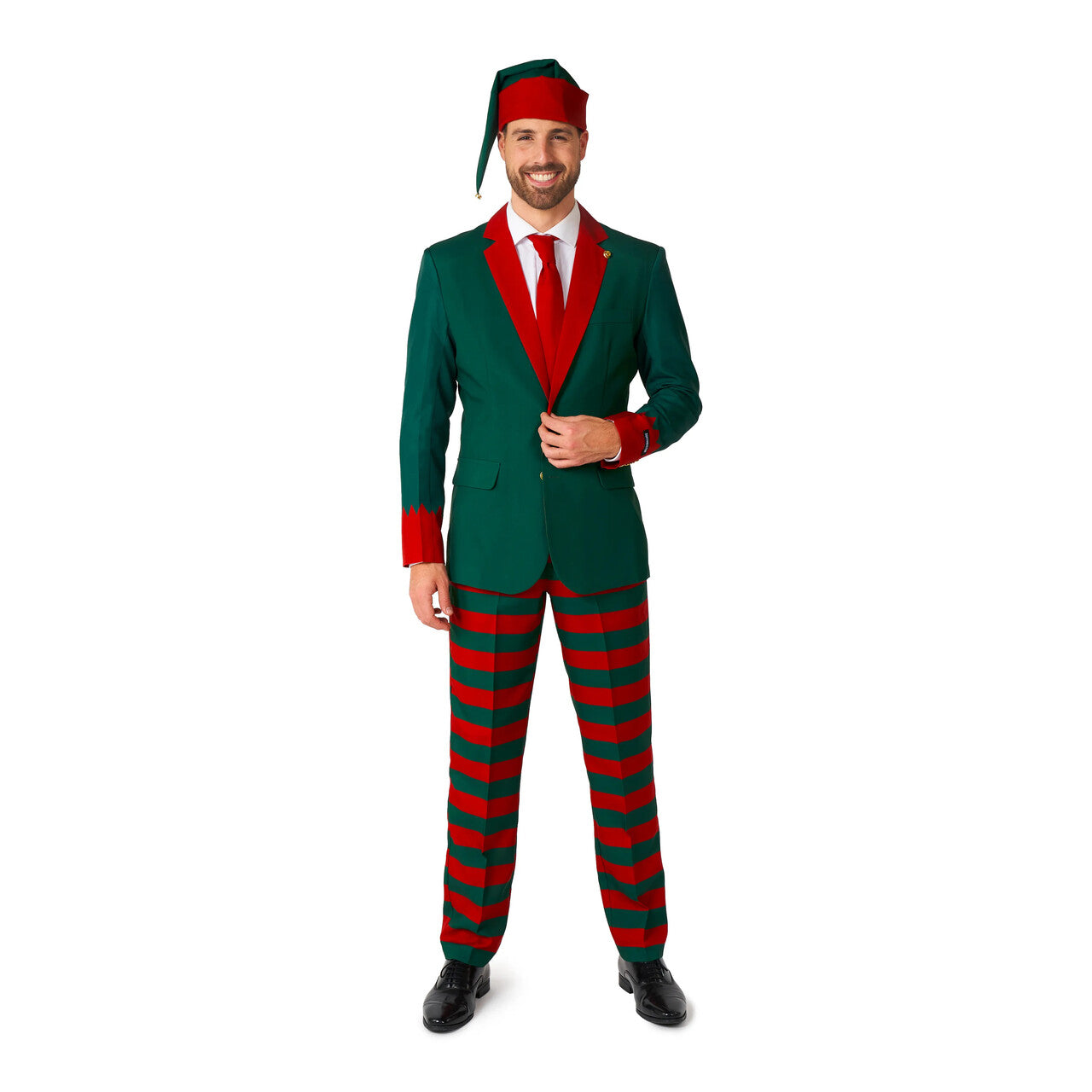 Op deze afbeelding zie je een Kostuums, van het merk Suitmeister. Zeer Nette Kerst Elf Man Kostuum