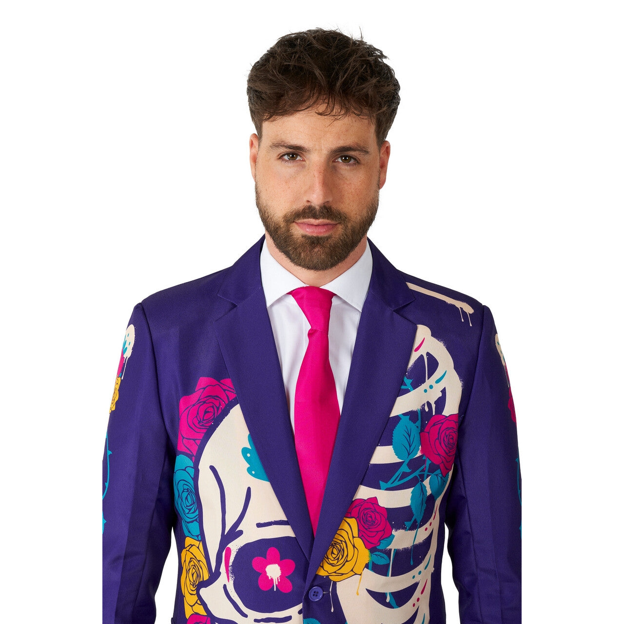 Op deze afbeelding zie je een Kostuums, van het merk Suitmeister. Sugar Skull Colourplay Man Kostuum