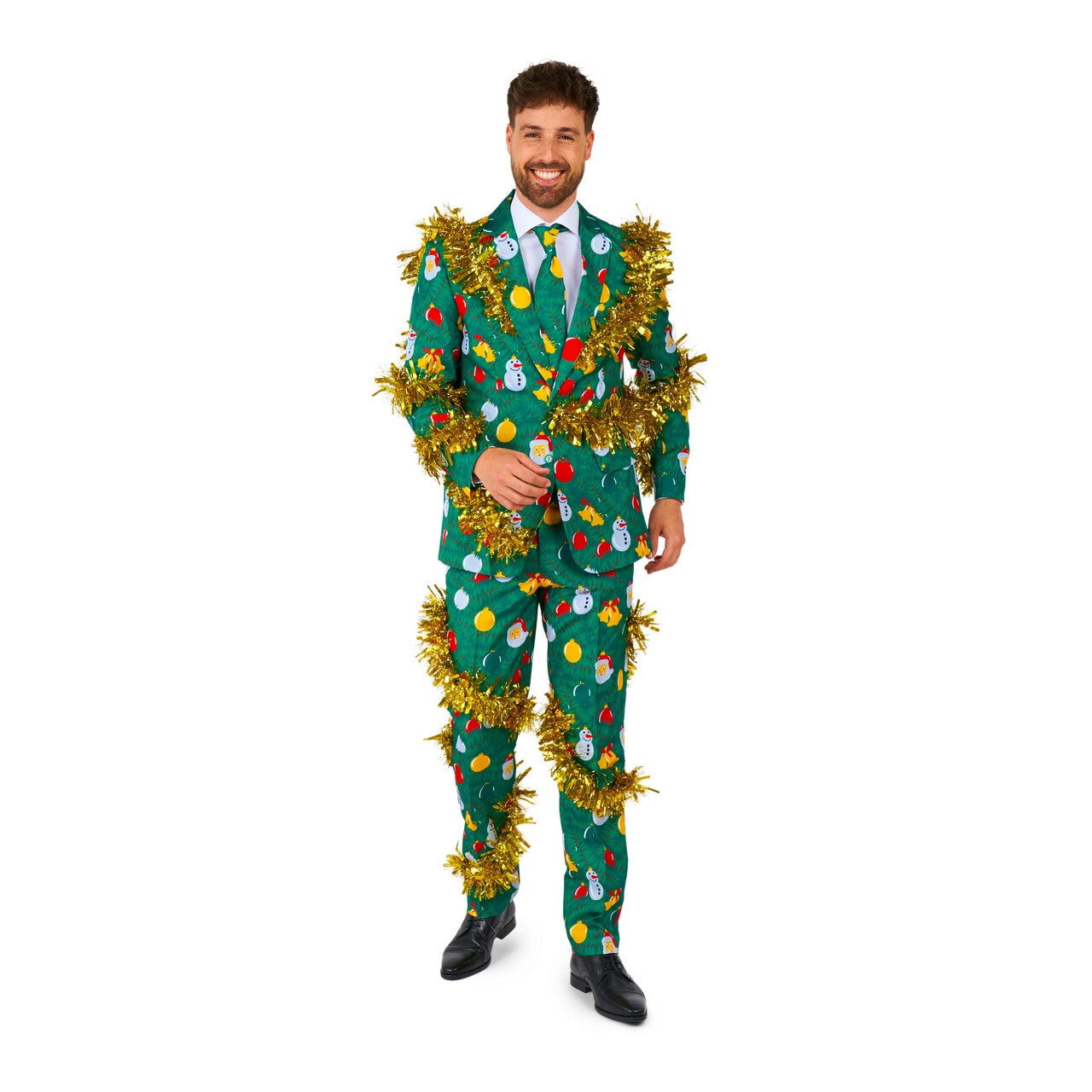 Op deze afbeelding zie je een Kostuums, van het merk Suitmeister. Versierd Tijdens Kerst Man Kostuum