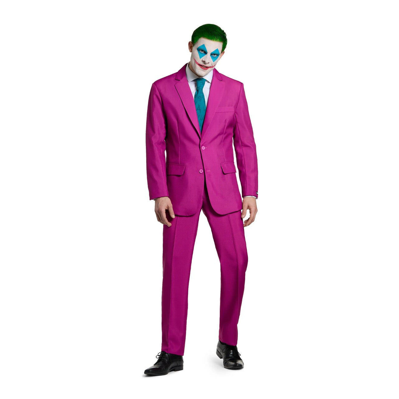 Op deze afbeelding zie je een Kostuums, van het merk Suitmeister. Chique Ruby Red Joker Man Kostuum