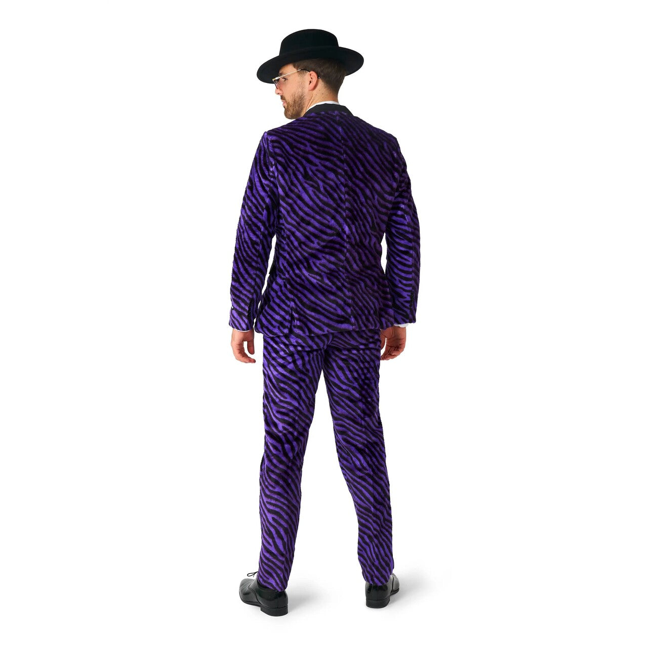 Op deze afbeelding zie je een Kostuums, van het merk Suitmeister. Purple Pimp Tiger Soft Fleece Man Kostuum