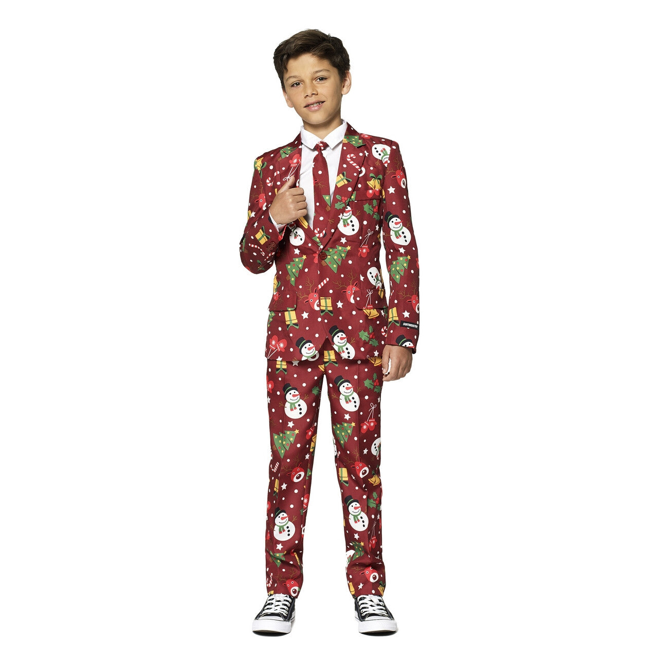 Op deze afbeelding zie je een Kostuums, van het merk Suitmeister. Rood Fonkelend Kerstmis Symbolen Jongen Kostuum