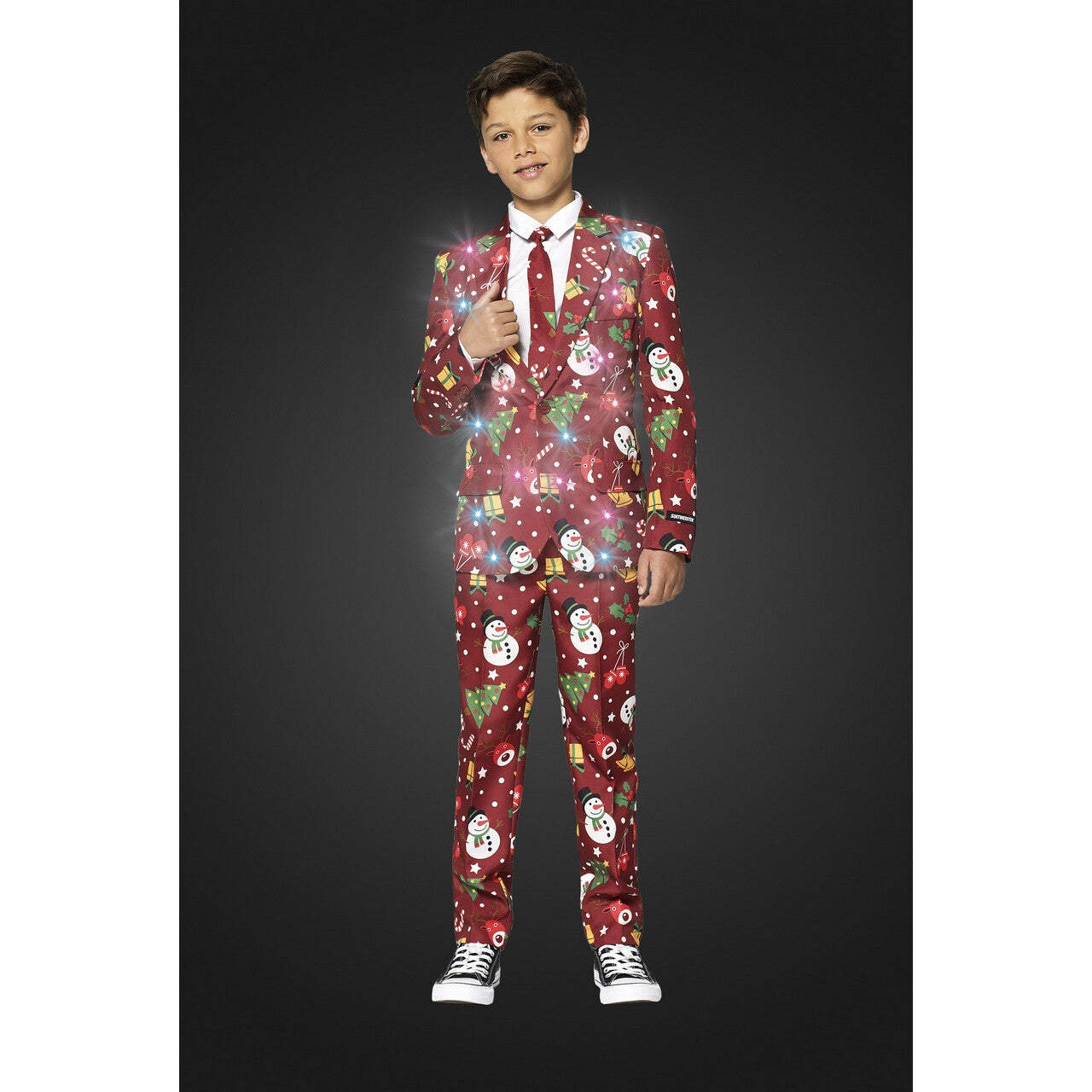 Op deze afbeelding zie je een Kostuums, van het merk Suitmeister. Rood Fonkelend Kerstmis Symbolen Jongen Kostuum