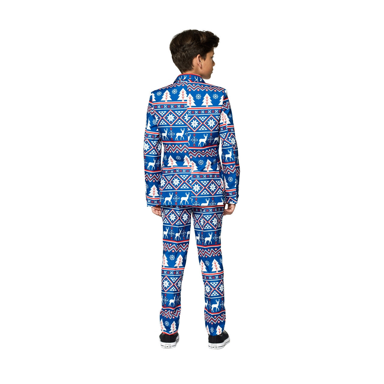 Op deze afbeelding zie je een Kostuums, van het merk Suitmeister. Christmas Blue Nordic Rendier Kerst Jongen Kostuum