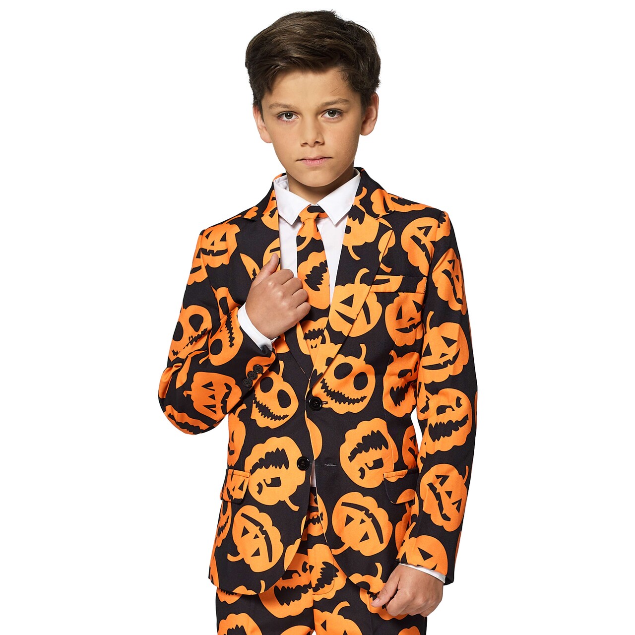 Op deze afbeelding zie je een Kostuums, van het merk Suitmeister. Boys Pumpkin Faces Jongen Kostuum
