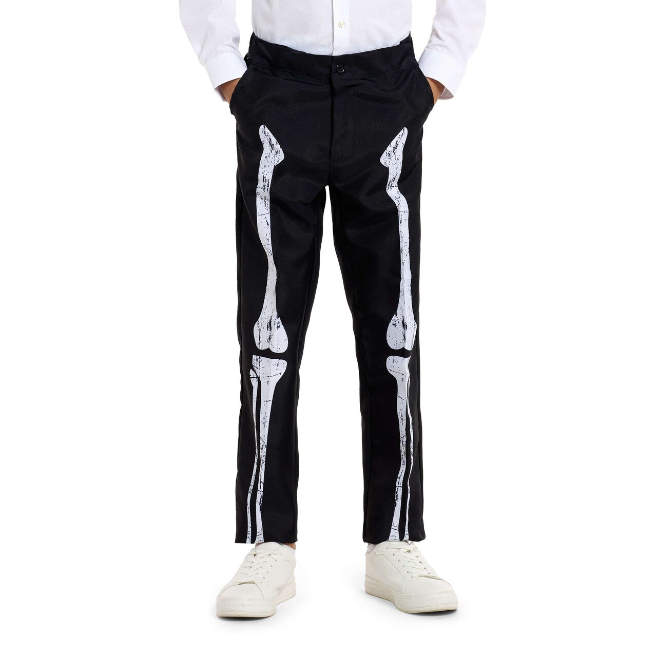 Op deze afbeelding zie je een Kostuums, van het merk Suitmeister. Boys Skeleton Grunge Black Jongen