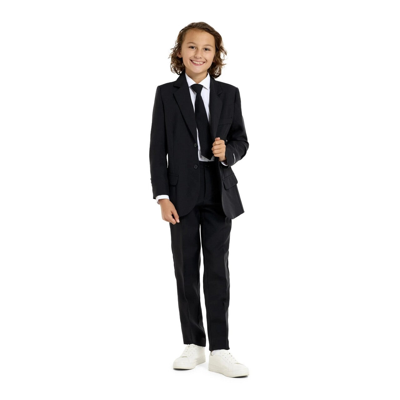 Op deze afbeelding zie je een Kostuums, van het merk Opposuits. Gala Solid Black Jongen Kostuum